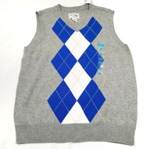 NWT Children's Place V-Neck Argyle Sweater Vest Size Medium (7/8)